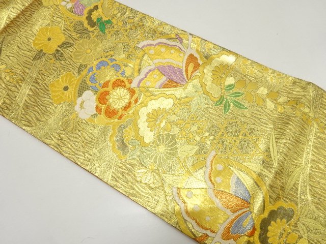 JAPANESE FUKURO OBI FOR FURISODE / SAGANISHIKI / WOVEN UME